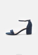 Z62T1415 Women Anna Field Leather Sandals Dark Blue - Image 2