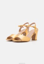 Z62T1423 Women Anna Field Leather Sandals Gold - Image 3