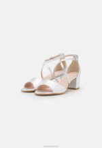 Z62T1427 Women Anna Field Leather Sandals Silver - Image 3