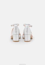 Z62T1427 Women Anna Field Leather Sandals Silver - Image 4