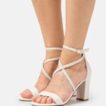Z62T1428 Women Anna Field Leather Sandals White