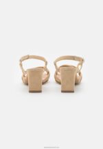Z62T1446 Women Anna Field Leather Sandals Beige - Image 4