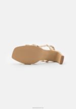Z62T1446 Women Anna Field Leather Sandals Beige - Image 5