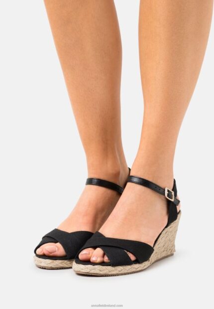 Z62T1461 Women Anna Field Wedge Sandals Black