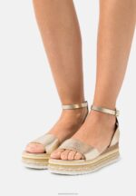 Z62T1464 Women Anna Field Platform Sandals Gold