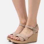 Z62T1466 Women Anna Field Leather High Heeled Sandals Grey