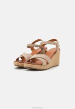 Z62T1466 Women Anna Field Leather High Heeled Sandals Grey - Image 3