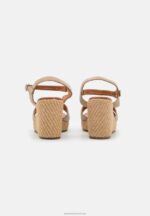 Z62T1466 Women Anna Field Leather High Heeled Sandals Grey - Image 4