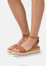 Z62T1471 Women Anna Field Platform Sandals Cognac