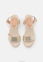Z62T1475 Women Anna Field Wedge Sandals Gold - Image 6