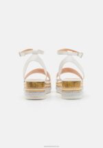 Z62T1489 Women Anna Field Platform Sandals White - Image 4