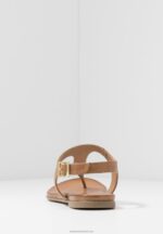 Z62T1495 Women Anna Field Leather T-Bar Sandals Cognac - Image 6