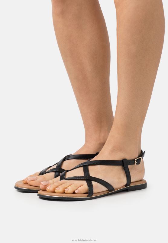 z62t1506_women_anna_field_t_bar_sandals_black.jpg Z62T1506 Women Anna Field T-Bar Sandals Black - Image 1