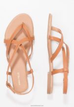 Z62T1508 Women Anna Field T-Bar Sandals Cognac - Image 3