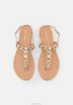 Z62T1517 Women Anna Field T-Bar Sandals Gold - Image 6