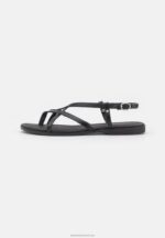 Z62T1532 Women Anna Field Leather T-Bar Sandals Black - Image 2