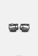 Z62T1532 Women Anna Field Leather T-Bar Sandals Black - Image 4
