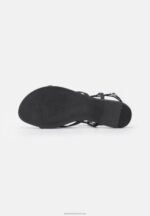 Z62T1532 Women Anna Field Leather T-Bar Sandals Black - Image 5