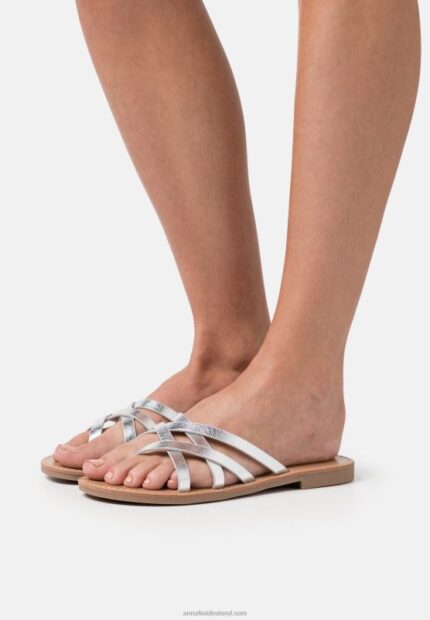 Z62T1546 Women Anna Field T-Bar Sandals Silver