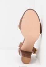 Z62T1549 Women Anna Field Leather High Heeled Sandals Cognac - Image 7