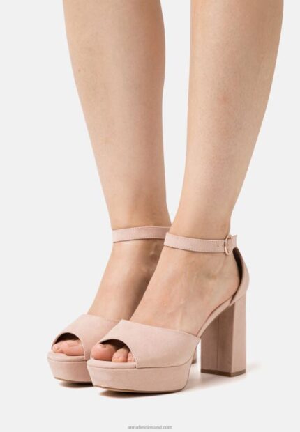 Z62T1550 Women Anna Field Platform Sandals Light Pink