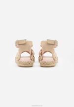 Z62T1576 Women Anna Field Leather Platform Sandals Beige - Image 4