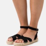 Z62T1579 Women Anna Field Leather Platform Sandals Black