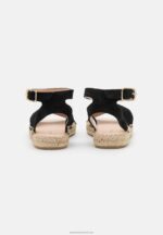 Z62T1579 Women Anna Field Leather Platform Sandals Black - Image 4