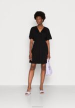 Z62T159 Women Anna Field Jersey Dress Black - Image 2