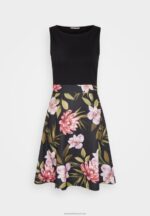 Z62T15 Women Anna Field Day Dress Black/Black/Pink - Image 5