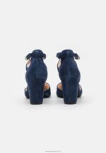 Z62T1624 Women Anna Field Leather High Heels Dark Blue - Image 4