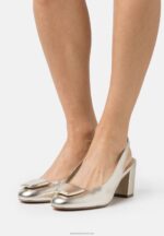 Z62T1630 Women Anna Field Leather Classic Heels Gold