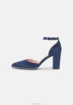Z62T1633 Women Anna Field Leather Classic Heels Dark Blue - Image 2