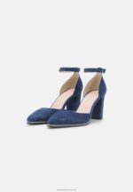 Z62T1633 Women Anna Field Leather Classic Heels Dark Blue - Image 3