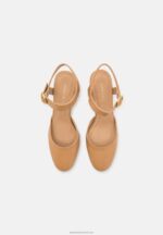 Z62T1634 Women Anna Field Leather Classic Heels Light Brown - Image 6