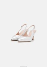 Z62T1637 Women Anna Field Leather Classic Heels Silver - Image 3