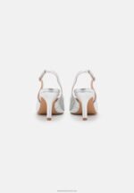 Z62T1637 Women Anna Field Leather Classic Heels Silver - Image 4