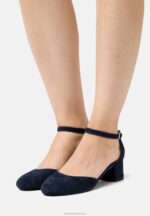 Z62T1655 Women Anna Field Leather Classic Heels Dark Blue