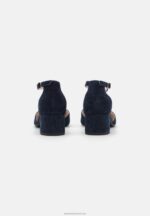 Z62T1655 Women Anna Field Leather Classic Heels Dark Blue - Image 4