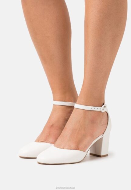 Z62T1661 Women Anna Field Leather Classic Heels White