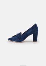 Z62T1667 Women Anna Field Leather Classic Heels Dark Blue - Image 2