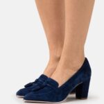 Z62T1667 Women Anna Field Leather Classic Heels Dark Blue