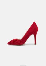 Z62T1669 Women Anna Field Leather Classic Heels Dark Red - Image 2