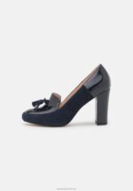 Z62T1672 Women Anna Field Leather Classic Heels Dark Blue - Image 2