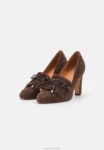 Z62T1681 Women Anna Field Leather Classic Heels Dark Brown - Image 3