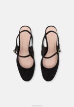 Z62T1685 Women Anna Field Leather Classic Heels Black - Image 6