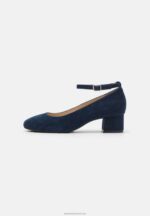 Z62T1687 Women Anna Field Leather Classic Heels Dark Blue - Image 2