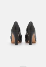 Z62T1688 Women Anna Field Leather Classic Heels Black - Image 4