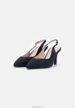 Z62T1690 Women Anna Field Leather Classic Heels Dark Blue - Image 3
