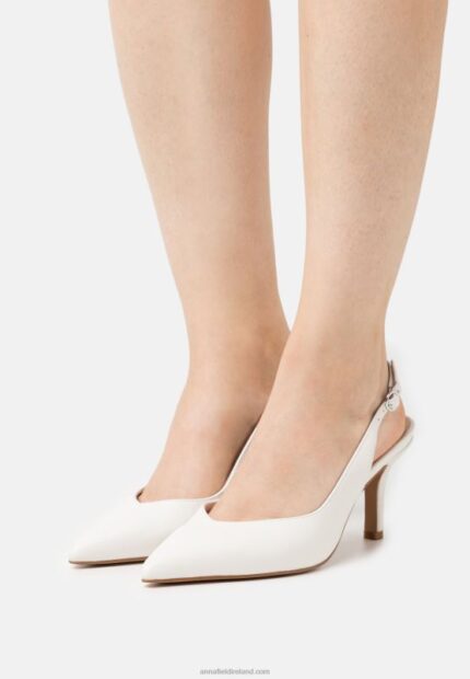 Z62T1696 Women Anna Field Leather Classic Heels White
